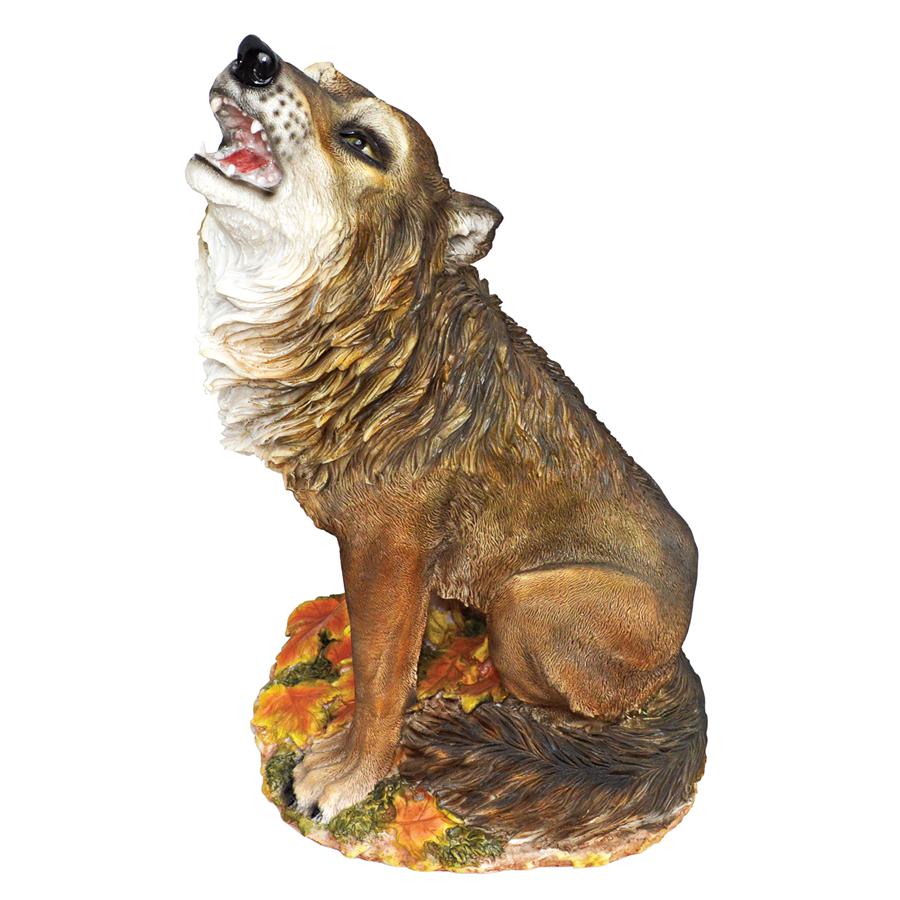 wooden coyote statue