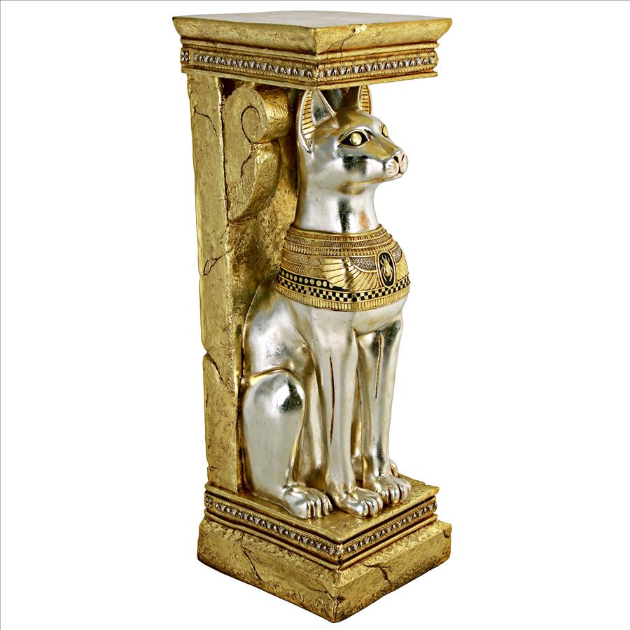 Design Toscano Egyptian Cat Goddess Bastet Pedestal Statue Set Of Two £72974 Picclick Uk