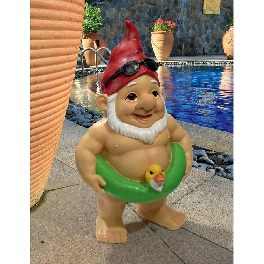 Pool Party Pete Naked Gnome Statue